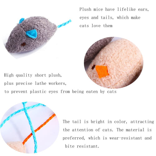 Q.Y.HOME Cat Toy Interactive Toy Plush Mouse Shaped Toy - (3 Pack)