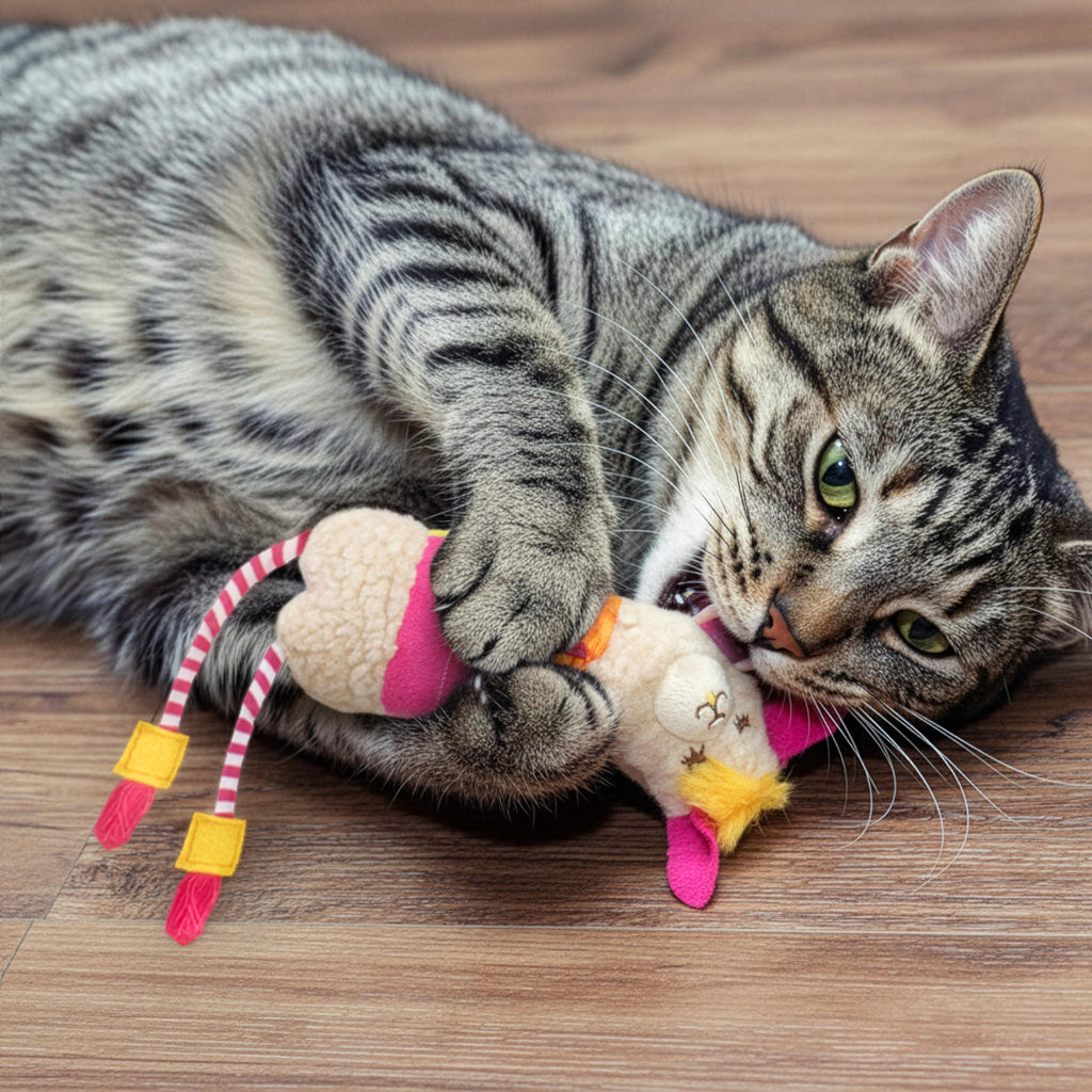 SmartyKat Leggy Llama Catnip Crinkly Plush Kicker Cat Toy, Soft Floppy Body for Wrestling & Bunny Kicks for Cats & Kittens