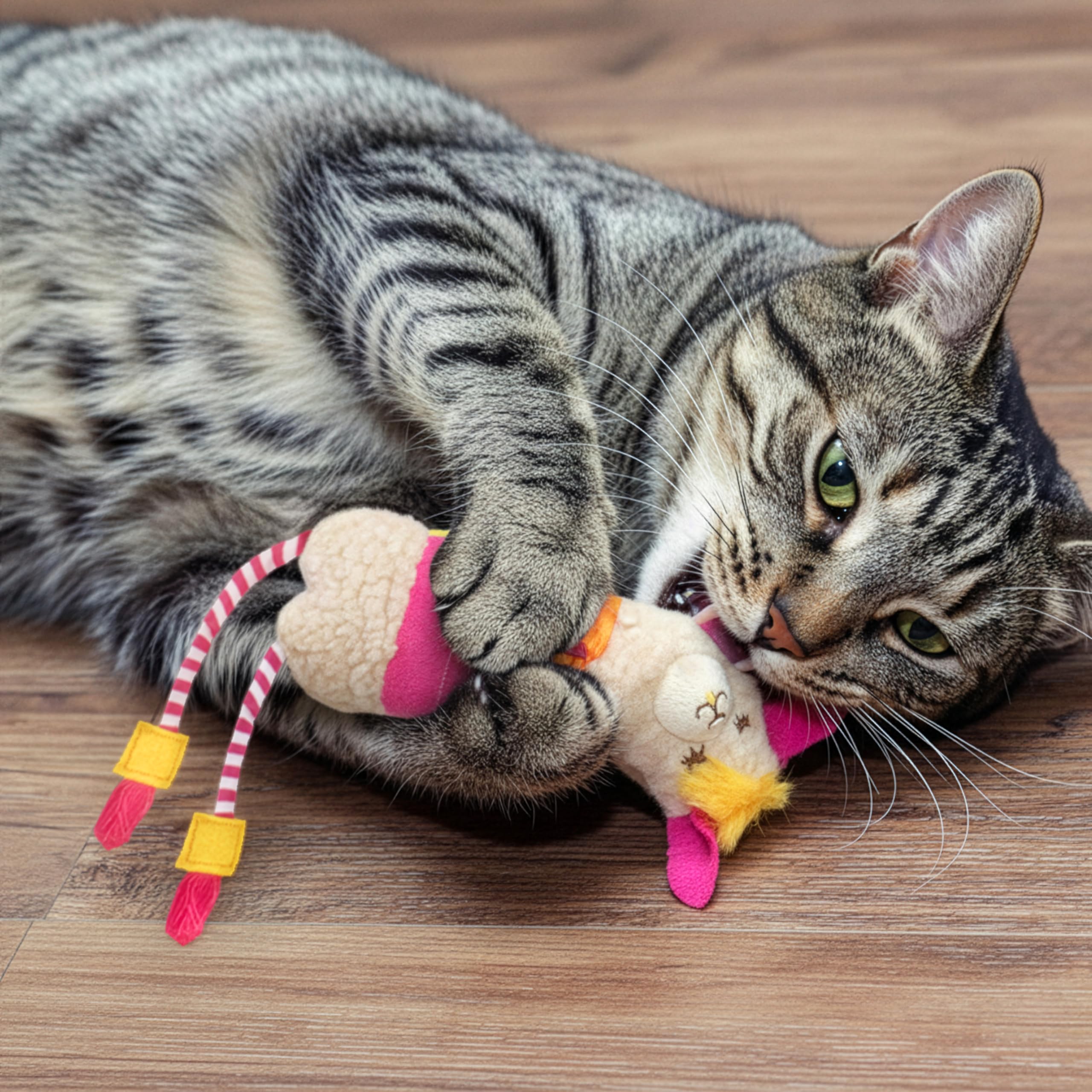 SmartyKat Leggy Llama Catnip Crinkly Plush Kicker Cat Toy, Soft Floppy Body for Wrestling & Bunny Kicks for Cats & Kittens